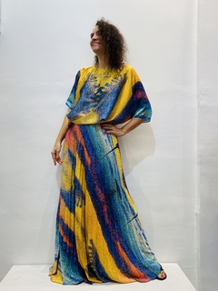 Image of Saia Plissada Longa Crepe Balneario