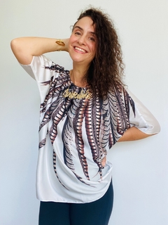 Camiseta Morcego Cetim Faisão Branco - online store