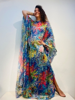Vestido Maxi Longo Paetê Colori
