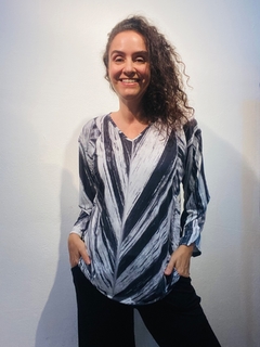 Blusa Manga 3/4 Jersey Folha Listra na internet