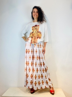 Calça Pantalona Jersey Santo Antonio - ALESSA