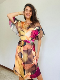 Vestido Asa Curto Cetim Orquídea Amarelo - buy online