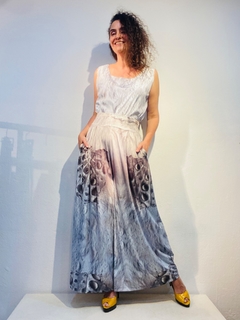Calça Pantalona Jersey Concha Bege - comprar online