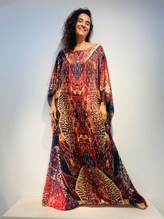 Vestido Maxi Longo Cetim Leques - buy online