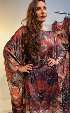 Vestido Maxi Curto Cetim Monet Vermelho - comprar online