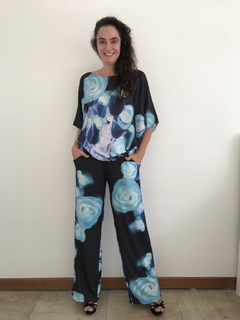 Camiseta Morcego Cetim Rosa Azul - comprar online