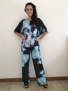 Camiseta Morcego Cetim Rosa Azul