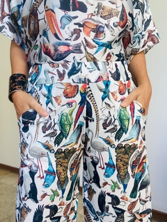 Calça Reta Jersey Pássaros - online store