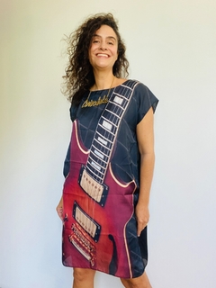 Image of Vestido Kaftan Cetim Guitarra