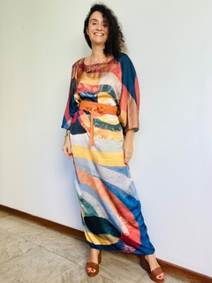 Imagem do Vestido Maxi Longo Cetim Aquarela
