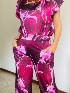 Calça Reta Jersey Orquídea Vinho - buy online