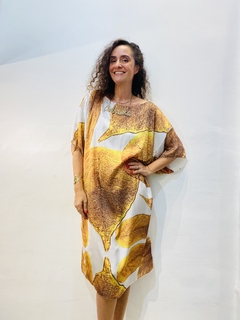 Vestido T Curto Cetim Folhas Douradas - buy online