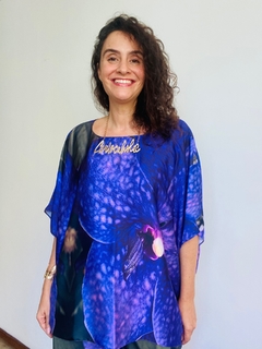 Camiseta Maxi Morcego Cetim Orquídea Roxo on internet