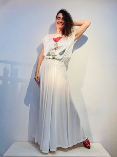 Saia Longa Evasê Jersey Branca - online store