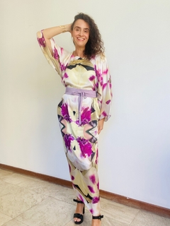 Vestido Maxi Longo Cetim Orquidea Branco - loja online