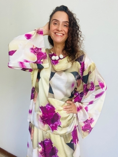 Blusa Sino Cetim Orquidea Branco - loja online