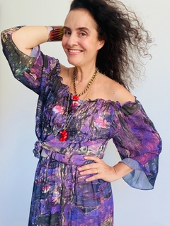 Blusa Bufante Chiffon Monet Lilás - comprar online