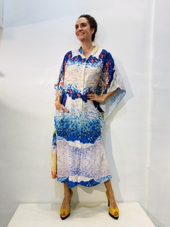 Vestido Chemise Longo Bolso Crepe Mar na internet