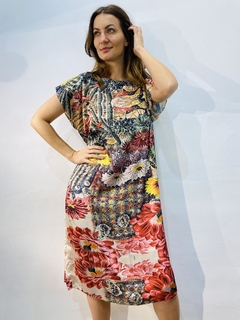 Vestido Kaftan Curto Cetim Cactus on internet