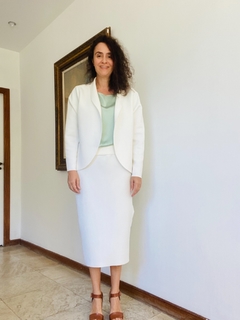 Saia Midi Neoprene Branco on internet