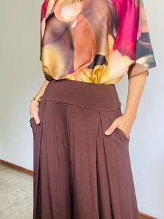 Calça Pantalona Malha Marron on internet