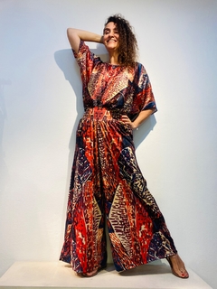 Calça Evasê Jerey Leques