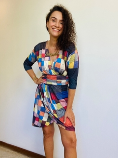 Vestido Sereia Justo Jersey Paul Klee Colorido - ALESSA