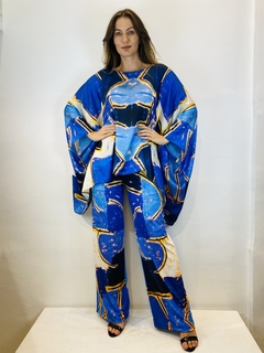 Camiseta Maxi Cetim Blue - ALESSA