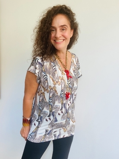 Imagem do Camiseta Kaftan V Jersey Zebra