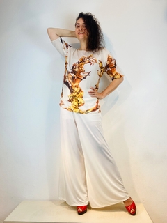 Calça Evasê Jersey Branca - buy online