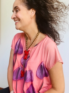 Camiseta Kaftan Jersey Antúrio Rosa