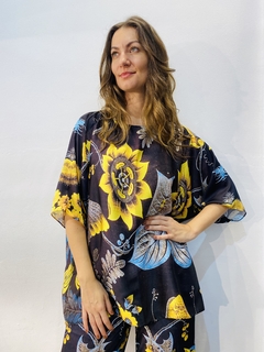 Camiseta Morcego Cetim Passaro Azul on internet