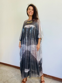 Vestido Maxi Longo Paetê Arquitetura na internet