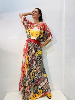 Vestido Morcego Plissado longo Cetim/Crepe Cactus na internet