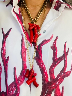 Camisa Social Crepe Coral na internet