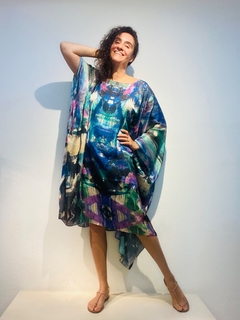 Vestido Maxi Curto Cetim Joan Azul - ALESSA