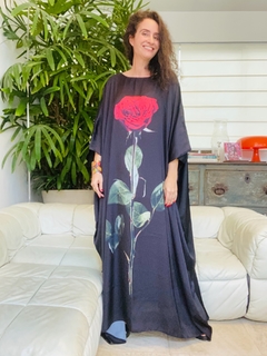 Vestido Maxi Longo Rosa Única Preto on internet