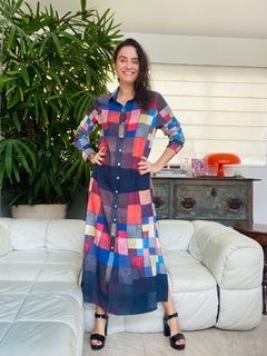 Vestido Chemise Longo Crepe Paul Klee Colorido na internet