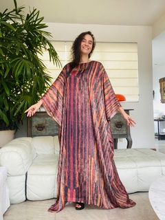 Image of Vestido Maxi Longo Cetim Paul Klee Vermelho