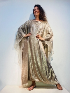 Vestido Maxi Longo Paetê Champagne - comprar online