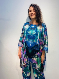 Camiseta Maxi Cetim Joan Azul - online store