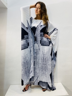 Vestido Plissado Longo Crepe Arquitetura na internet