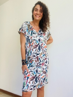 Vestido Kaftan Jersey Pássaros - buy online