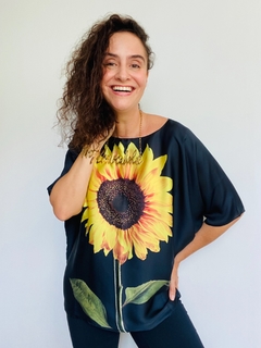 Camiseta Morcego Cetim Girassol - loja online