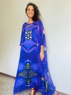 Vestido Plissado Longo Crepe Orquídea Roxo - ALESSA