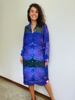 Vestido Chemise Curto Crepe Orquídea Roxo - loja online