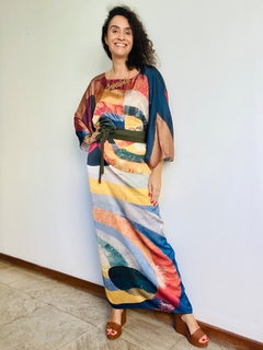 Imagem do Vestido Maxi Longo Cetim Aquarela