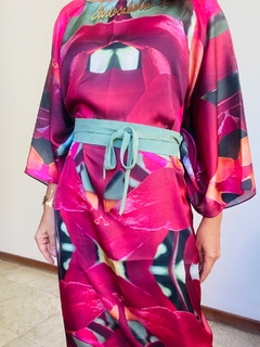 Vestido Maxi Longo Cetim Orquidea Vermelho - ALESSA