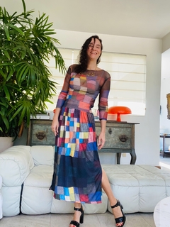 Saia Reta Jersey Paul Klee Colorido - ALESSA