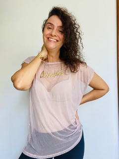 Camiseta Kaftan Tule Rosa Claro on internet